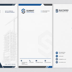 Industrial/Construction Letterhead (Structured, often uses blues or grays)