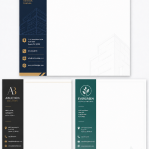 Vertical Header Letterhead (Logo and info placed in a vertical sidebar)