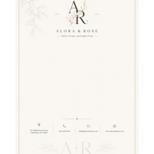Monogram Letterhead (Features initials as the central logo element)