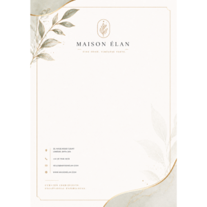Elegant/Luxury Letterhead (Minimal, often with gold or muted tones)